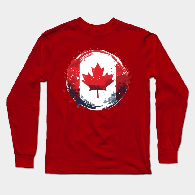 Happy Canada Day Canadian Flag Long Sleeve T-Shirt by Heartsake